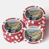 High-Speed avontuur in een levendig berglandschap Poker Chips (Opstapeling)
