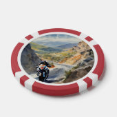 High-Speed avontuur in een levendig berglandschap Poker Chips (Enkel)