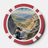 High-Speed avontuur in een levendig berglandschap Poker Chips (Achterkant)