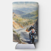 High-Speed avontuur in een levendig berglandschap Seltzer Blikjeskoeler (Achterkant)