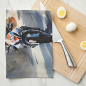 High-Speed avontuur in een levendig berglandschap Theedoek (Quarter Fold)