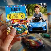 High-Speed Car Thema voor Jongensfeest met Foto Kaart