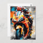 High-Speed motorrijder - vet, dynamisch Briefkaart (Voorkant / Achterkant)