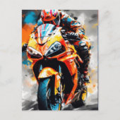 High-Speed motorrijder - vet, dynamisch Briefkaart (Voorkant)