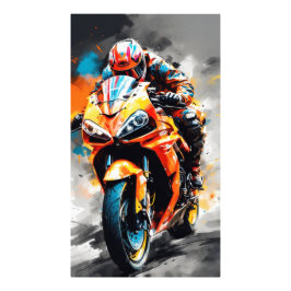 High-Speed motorrijder - vet, dynamisch Foto Afdruk