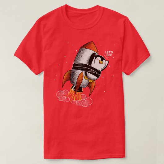 High Speed Penguin Lets Go beroemd gemaakt door To T-shirt (Design voorkant)