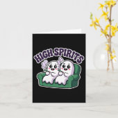 High Spirits Funny Ghost Weed Halloween Humor Kaart (Gele Bloem)