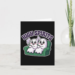 High Spirits Funny Ghost Weed Halloween Humor Kaart