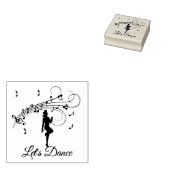 High-step dansen naar de aangepaste muziek rubberstempel (Gestempeld)
