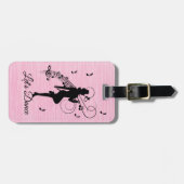 High-step dansen naar de muziek bagagelabel (Voorkant horizontaal)