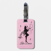 High-step dansen naar de muziek bagagelabel (Achterkant verticaal)