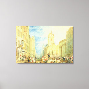 High Street, Edinburgh, c.1818 (m/c, pen, inkt, gr Canvas Afdruk