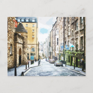็ High Street Edinburgh Road Alley Historic  Briefkaart