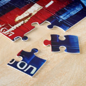 High Street na zware regen Legpuzzel (Zijkant)