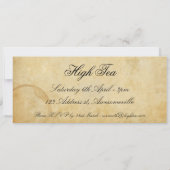 High Tea/Aftermiddag Tea-uitnodiging Kaart (Achterkant)