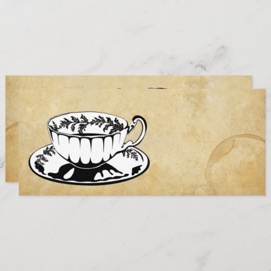 High Tea/Aftermiddag Tea-uitnodiging Kaart (Voorkant / Achterkant)