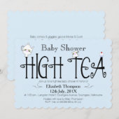 High Tea baby shower uitnodiging (Voorkant / Achterkant)