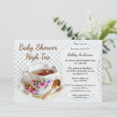 High Tea Baby shower uitnodiging (Staand voorkant)