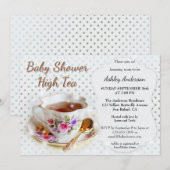 High Tea Baby shower uitnodiging (Voorkant / Achterkant)