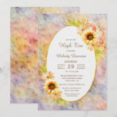 High Tea Bridal Brunch schilderde goudbloem Kaart (Voorkant / Achterkant)