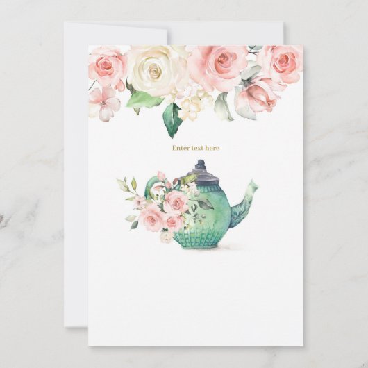 High Tea Eerste Verjaardag, Par-Tea Verjaardag Kaart (Achterkant)