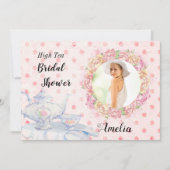 High Tea Foto Bruids Douche Uitnodiging (Voorkant)