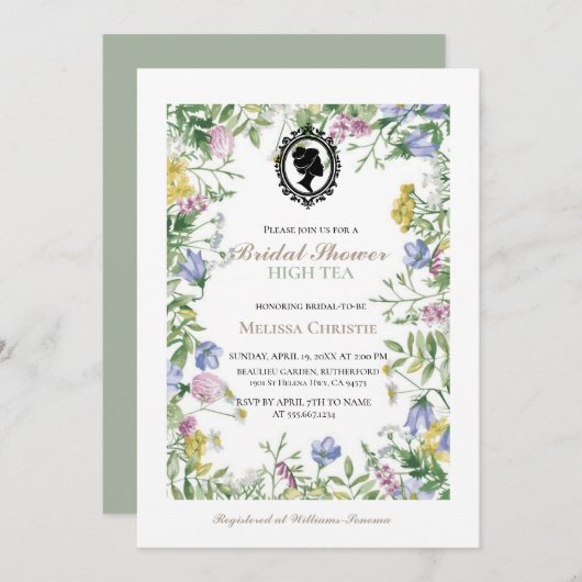 High Tea Garden Party, mooie zachte pastel uitnodi Kaart (Voorkant / Achterkant)