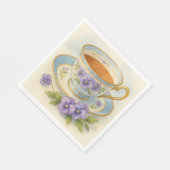 High Tea Napkins | Vintage China Teacup & Pansy Fl Servet (Hoek)