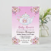 High Tea Party Baby shower uitnodiging (Staand voorkant)