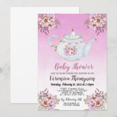 High Tea Party Baby shower uitnodiging (Voorkant / Achterkant)