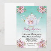 High Tea Party Baby shower uitnodiging (Voorkant / Achterkant)