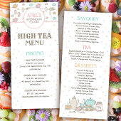 High Tea Party Cafe en Restaurant Menu Kaart