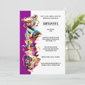 High tea party theekopjes carnaval maskers maskera kaart (Staand voorkant)