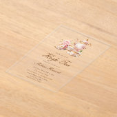 High Tea Pastel Gold Bridal Shower Acryl Uitnodigingen (Laagn)
