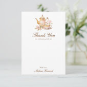 High Tea Pastel Gold Bridal Shower Bedankkaart (Staand voorkant)