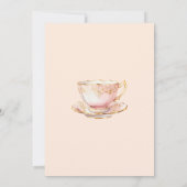 High Tea Pastel Orange Gold Bridal Shower Kaart (Achterkant)