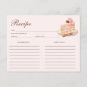 High Tea Pastel Pink Bridal Shower Recipe Informatiekaartje (Voorkant)