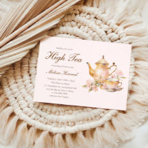 High Tea Pastel Pink Gold Bridal Shower