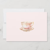 High Tea Pastel Pink Gold Bridal Shower Kaart (Achterkant)