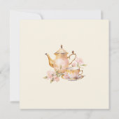 High Tea Pastel Yellow Gold Bridal Shower Kaart (Achterkant)