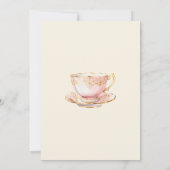 High Tea Pastel Yellow Gold Bridal Shower Kaart (Achterkant)