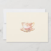 High Tea Pastel Yellow Gold Bridal Shower Kaart (Achterkant)