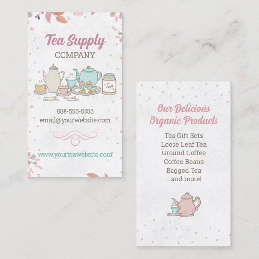 High Tea Set Visitekaartje (Voorkant / Achterkant)