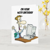 **** HIGH TECH**** "40ste" VERJAARDAG WENSEN Kaart (Gele Bloem)