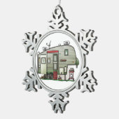 High Tech 5th Wheel Tin Sneeuwvlok Ornament (Rechts)