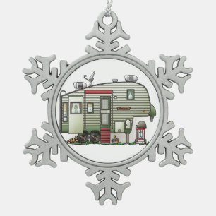 High Tech 5th Wheel Tin Sneeuwvlok Ornament