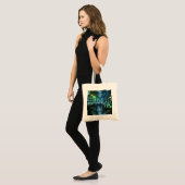 High-Tech Hacker's Lair - Neon groen en blauw Tote Bag (Voorkant (model))