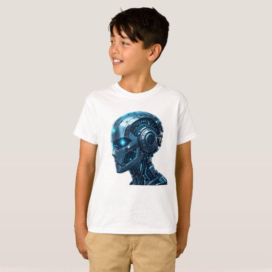 High-Tech Holografisch & Metaalontwerp T-shirt (Voorkant volledig)