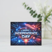 High-Tech Patriottische Onafhankelijkheidsdag Feestdagenkaart (Staand voorkant)
