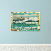 High Tide at Long Beach, Californië Canvas Afdruk (Insitu (Houten vloer))